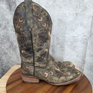Circle G Boots Women's 9‎ M Brown Arrowhead Western Cowgirl L5253 Distressed